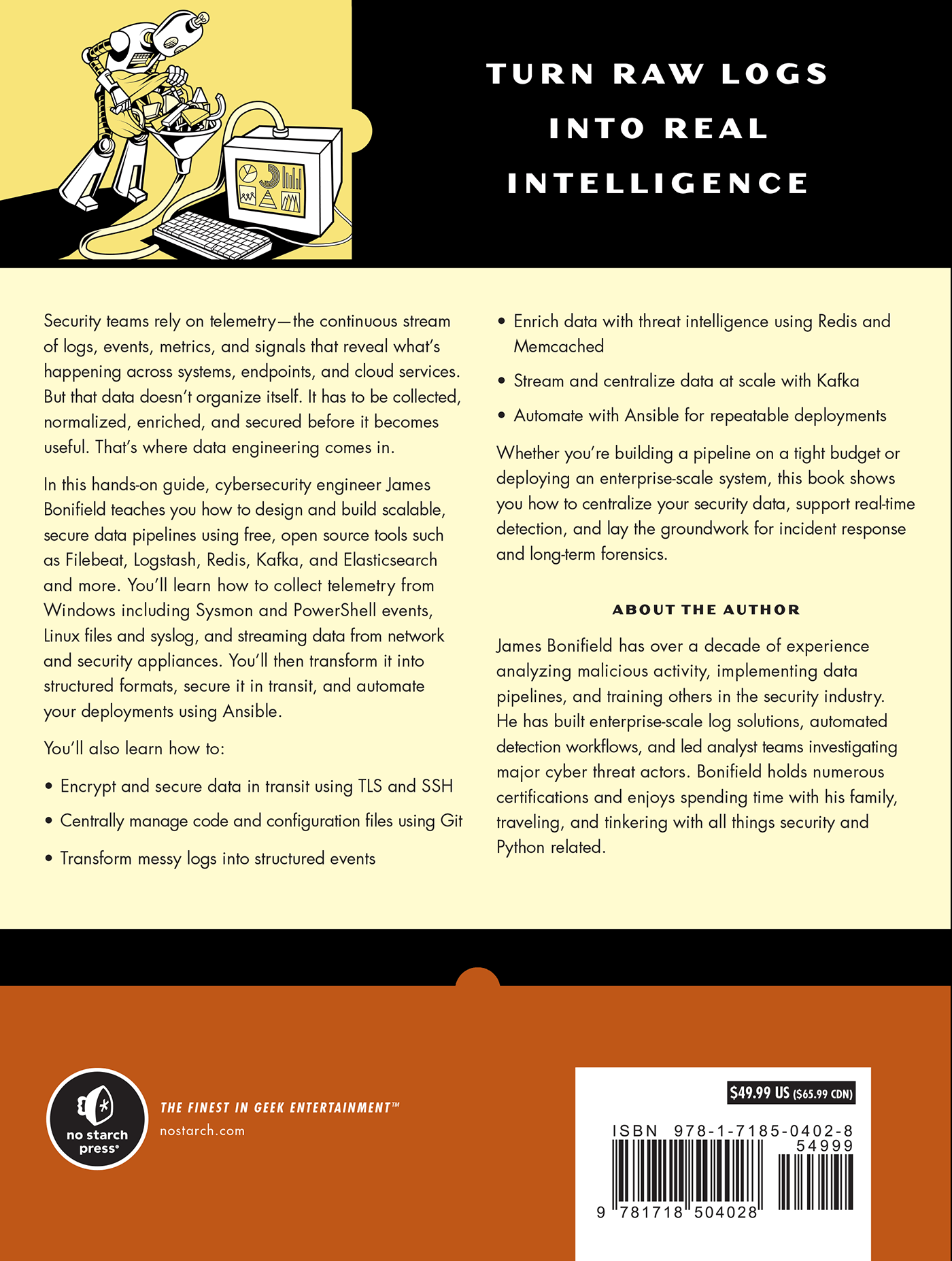 Data Engineering for Cybersecurity back cover Data Engineering for Cybersecurity back cover
