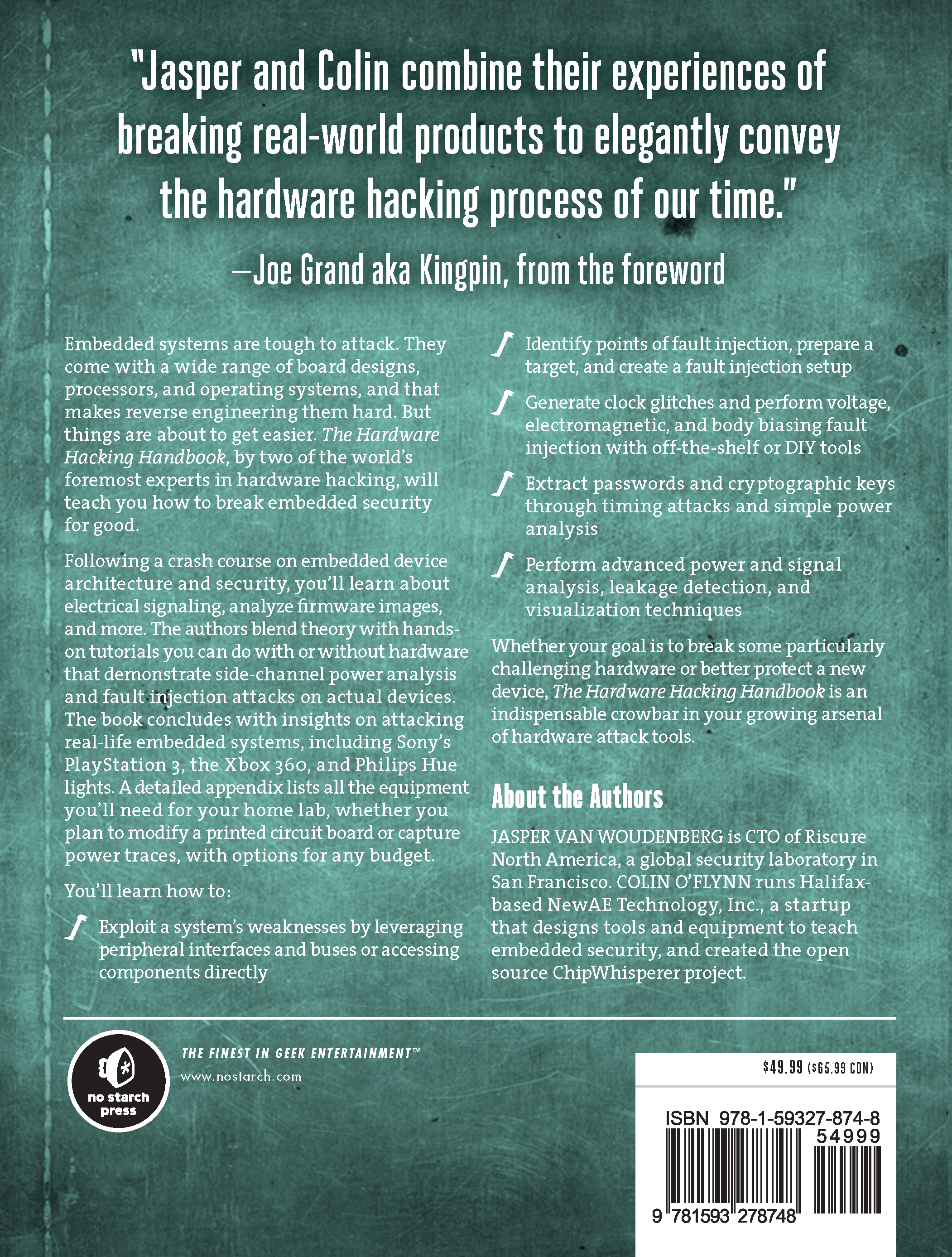 The Hardware Hacking Handbook back cover