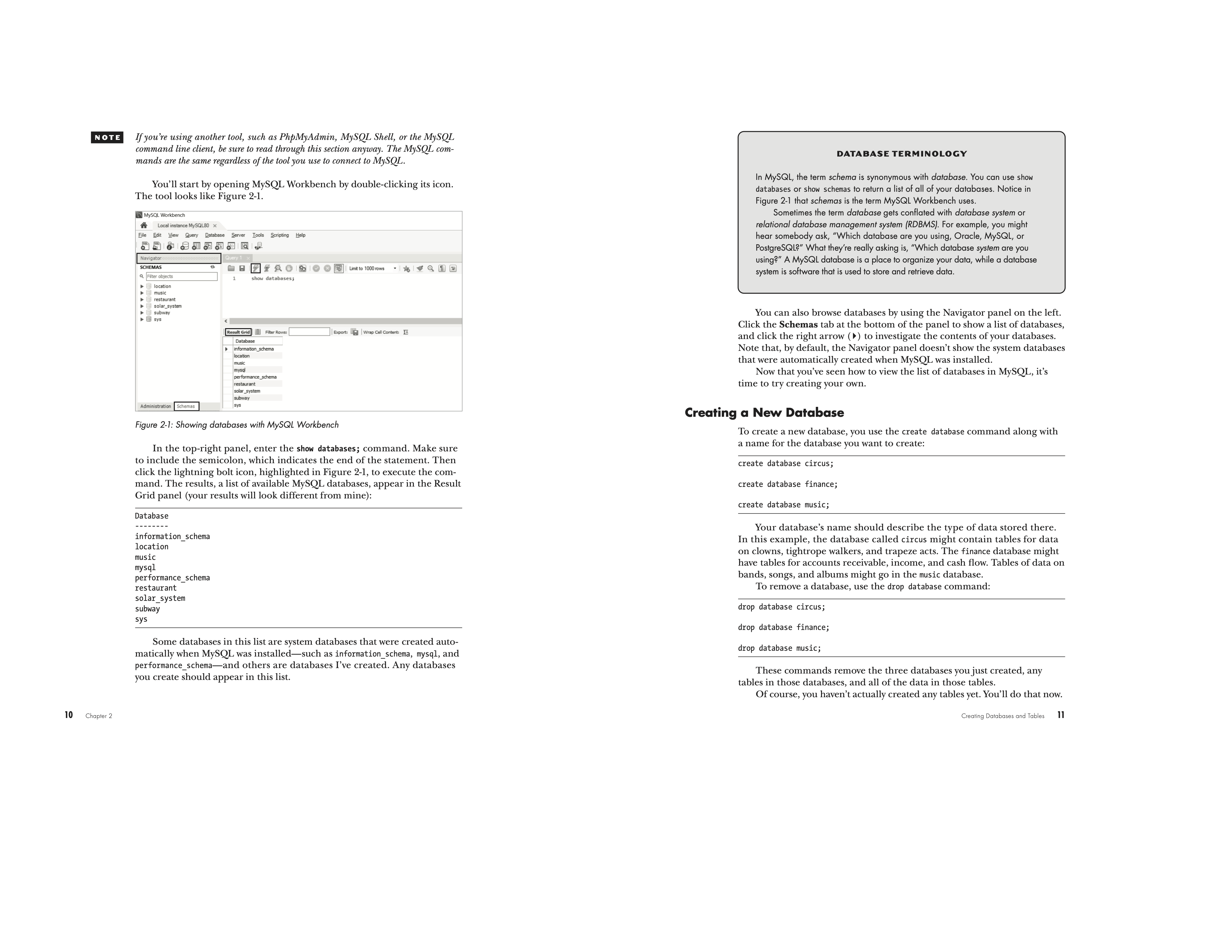 MySQL Crash Course pages 10-11