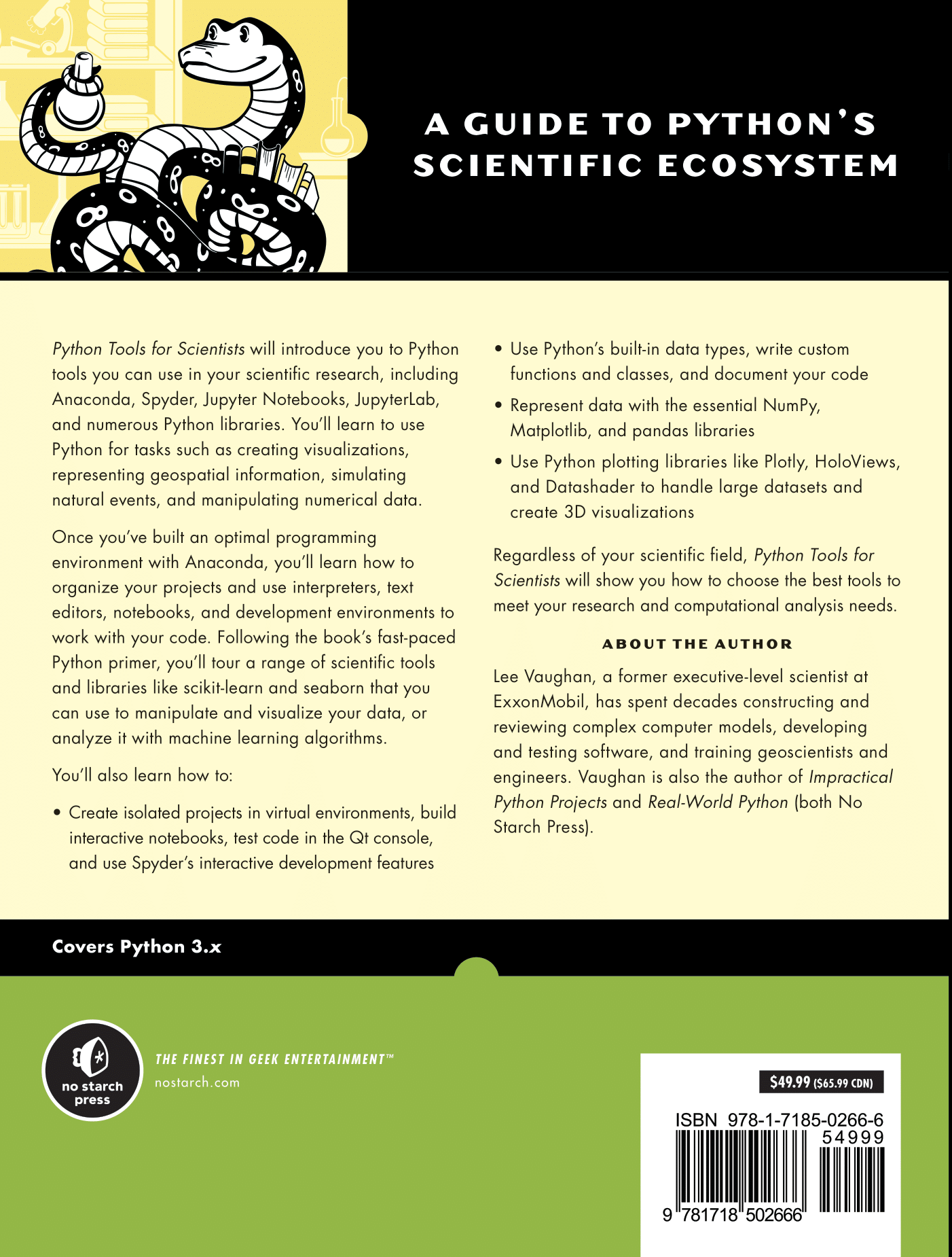 Python Tools for Scientists back cover